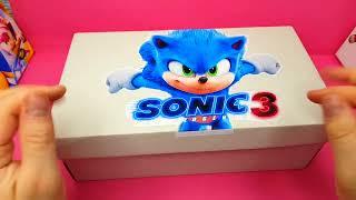 Sonic 3 The Hedgehog Box Surprise Collection Unboxing Tails Knuckles ASMR no talking Mystery box 19