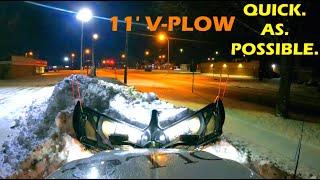 SNOW PLOWING CHURCH PARKING LOTS - 11' BOSS DXT V-PLOW