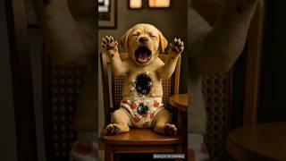The dog ate spiders along with french fries #shorts #ai #dog #puppy #icecream