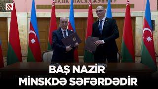 Baş nazir Minskdə səfərdədir - Əli Əsədov belaruslu həmkarı ilə görüşüb