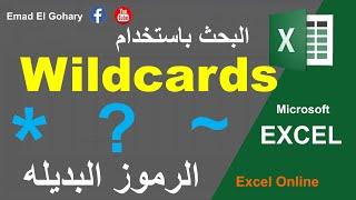 طريقة استخدام الرموز (Wildcards) للبحث فى الاكسل | Excel Online