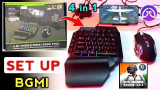 4 in 1 Mobile Game Combo Pack Bgmi Game Play | Mix Pro one hand keyboard mouse mobile Set Up