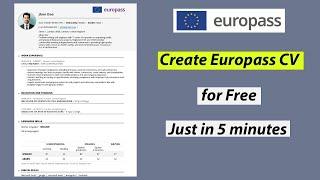 Create Free Best CV for Europe | Europass CV for Europe jobs | Europass CV Formats