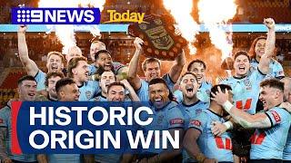 NSW Blues celebrate their 2024 State of Origin victory | 9 News Australia