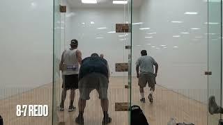Lefty/Brian WIN over Jojo/Penguin,  Indoor Big Ball Handball, North County San Diego, California