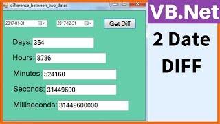 VB.NET - How To Get the Difference Between 2 Dates Using VB.Net [ with source code ]