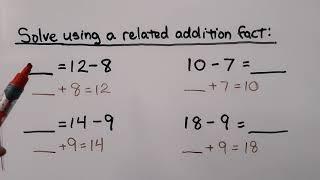 2nd Grade Math 3.6, Practice Subtraction Facts