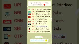 very important full forms  you should know ️️