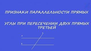 Признак параллельности прямых. Накрест лежащие, соответственные, односторонние углы.