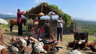 Building A Giant Nomadic Kitchen In The Mountains: Traditional Techniques At Their Finest!