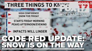 PREPARE FOR SNOW, TENNESSEE! Here's your Code Red Weather update on when to expect it.