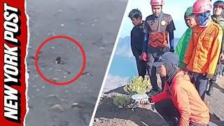 Rescue teams rush to save Brazilian tourist who fell into active Indonesian volcano
