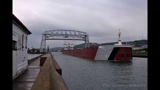 Right next to the Whistle! The Edgar B Speer Departing Duluth  September 03, 2021