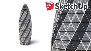 Modeling the Gherkin with FFD - World’s Greatest Architecture - Sketchup and Vray