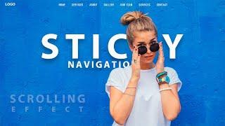 Sticky Navigation Bar on Scroll  using HTML CSS | Fixed Navbar on Scroll