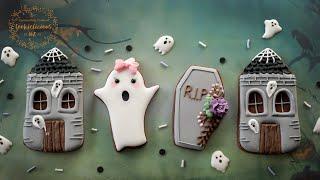 Halloween Cookies ~ Haunted House, Cute Ghost & Floral Coffin