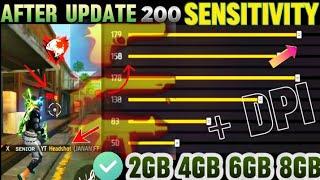 After Update 200 Sensitivity Settings + DPI | Free Fire Max Auto HeadShot Sensitivity | Garena FF