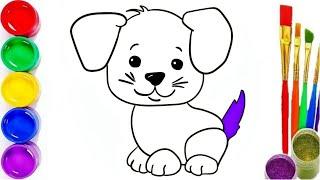 Bolalar uchun it rasmini chizish.Рисуем собаку для детей.Draw a dog picture for kids.Haurrentzako