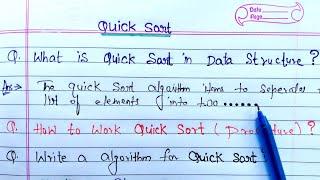 Quick Sort in Data Structure | quick sort algorithm | #DataStructure