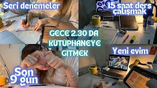 GECE KÜTÜPHANEYE GİDİP 15 SAAT DERS ÇALIŞTIM 🪩| BENİMLE VERİMLİ BİR GÜN   #yks #study