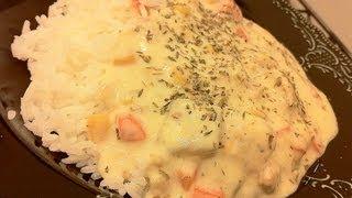 Ω (HD) ASMR - Rice with Cream Stew & Cow Stomach ( Eating Sounds )