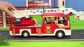 A Toy Fire Truck Extinguishes a Fire