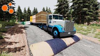 Trucks vs Massive Speedbumps BeamNG.drive | Beamng Crashes TV