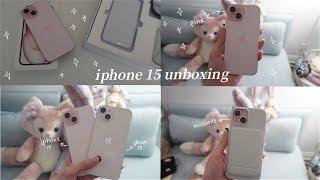 iphone 15 (pink ) unboxing + setup + MOFT accessories + camera test