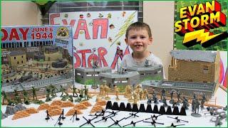 Plastic Army Men  Father & Son Unbox and Pretend Play with D-DAY INVASION of NORMANDY