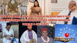 This is karma papete run to church today as she break down in tears Leon pikin collapse rush