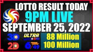 Lotto Result Today September 25 2022 9pm | Ez2 Swertres