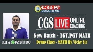 New Batch TGT PGT Maths | Demo Class - TGT, PGT Math By Vicky Raina Sir | Join @ Link in description