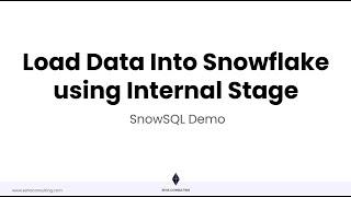 Load Local CSV File to Snowflake