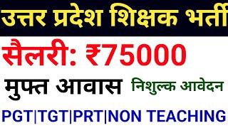 UP TEACHERS RECRUITMENT, GOVT 7th PAY SALARY, FREE RESIDENCE I NO FEE FOR ALL I APPLY ONLINE