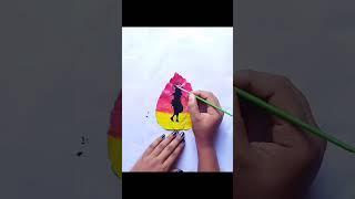 Lord Shree Krishna Painting On Leaf /Easy Krishna Painting #viral #youtubeshorts#lordkrishna#leaf