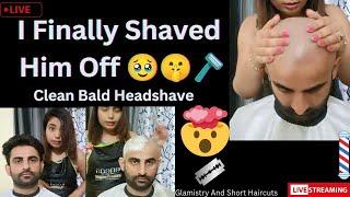 Punishment Headshave | Clean Bald | ASMR | I FINALLY SHAVED HIS HEAD | Smooth Bald | Home Headshave