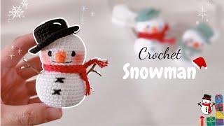 Crochet SnowMan️️️        #crochet #diy #handmade #christmas #snowman #amigurumi #decoration