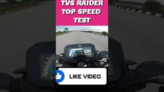 TVS RAIDER 125cc Top Speed Test #ytshorts #bikespeedtest