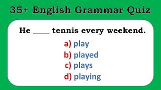 35 + English Grammar Quiz | All 12 Tenses Mixed test | Test your English