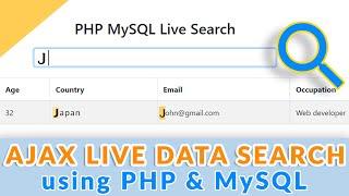 Ajax Live Data Search with jQuery PHP MySQL