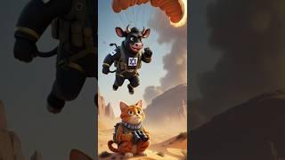 Battlefield Moo & Meow #shortsfeed #shortsvideo #shorts #ytshorts #ai #cat #cow #cartoon
