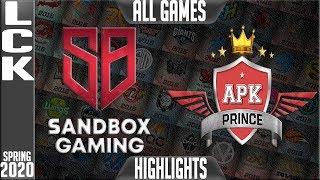 SB vs APK Highlights ALL GAMES | LCK Spring 2020 W1D2 | Sandbox Gaming vs APK Prince