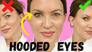 HOODED EYE HACK.....in 30 seconds! SAGGY, DROOPY EYELIDS INSTANTLY LIFTED!