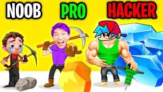 NOOB vs PRO vs HACKER In STONE MINER!? (ALL LEVELS!)