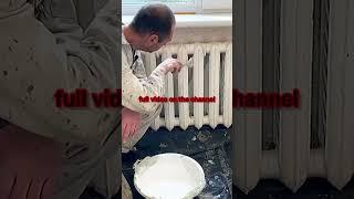 We paint the radiator with water-based paint