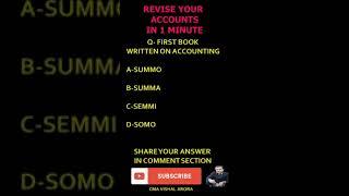 ONE MINUTE ACCOUNTING #REVISE YOUR #ACCOUNTING #CONCEPT #ACCOUNTS #FIRST#BOOK