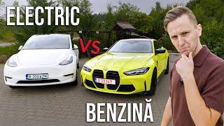 BMW M4 vs TESLA Model Y - Care merge mai mult cu 50 de lei?