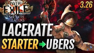 [PoE 3.26] Bleed LACERATE Gladiator - League Starter to Ubers Build Guide for Path of Exile