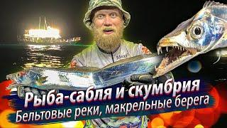 САБЛЕЗУБЫЕ АТАКУЮТ!!! Ночная морская рыбалка на рыбу-саблю и скумбрию. 2019/12