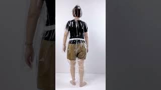 Wetlook PVC Perspective Hooded Jumpsuits Transparency Clear Long Pants See-through Catsuits Party